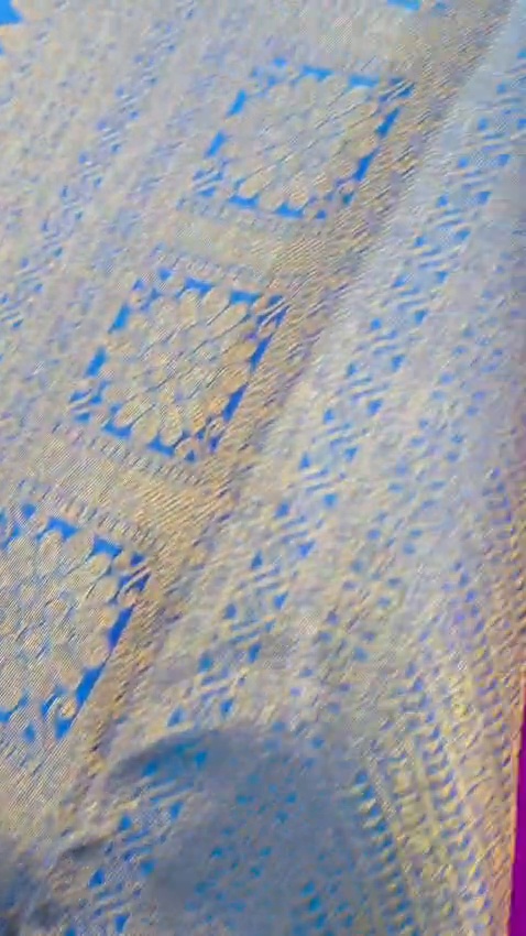 Pure Silk Kanchipuram Saree Magenta Blue Gold Zari Traditional Indian Wedding - Image 11