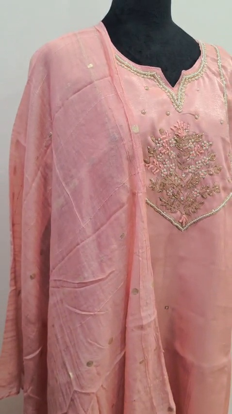 3 Piece Women Salwar Suit Indian Ethnic Kurta Pant Dupatta Party Wear - Image 4