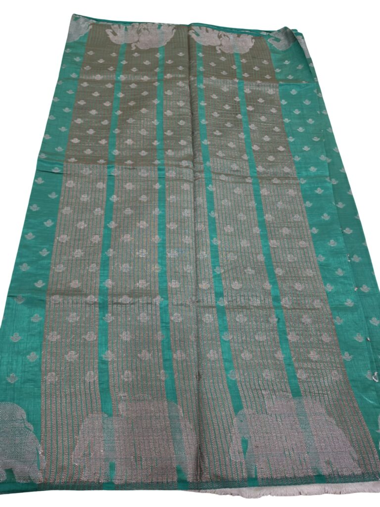 Line Tissue Silk Saree Elephant Zari Border Designer Indian Party Wear 8 Colors