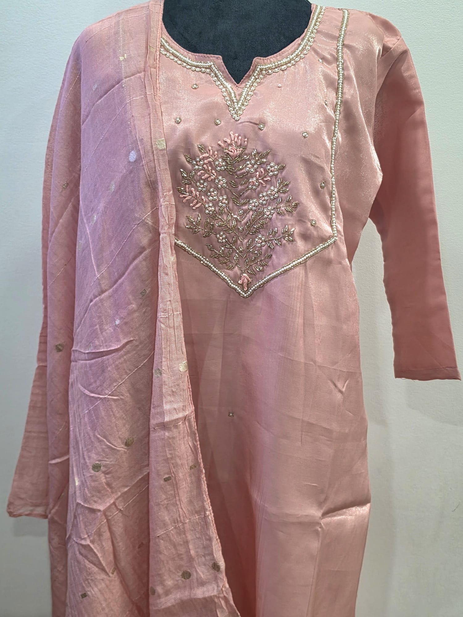 3 Piece Women Salwar Suit Indian Ethnic Kurta Pant Dupatta Party Wear - Image 2