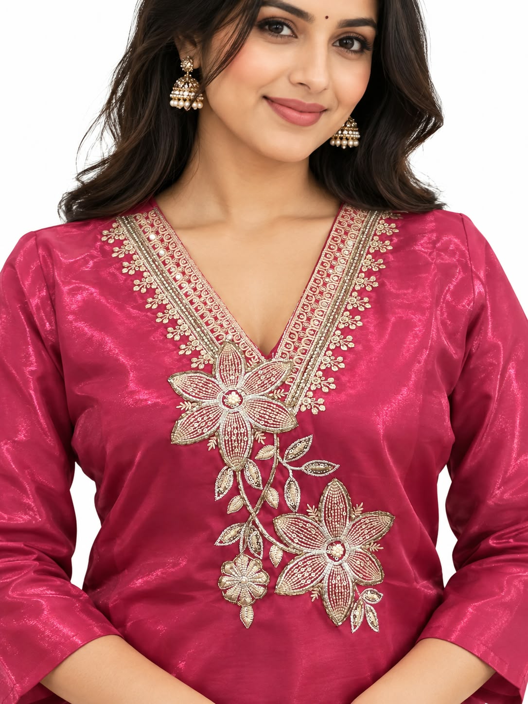 Red Indian Ethnic Salwar Suit Women Traditional Party Wedding Festive Wear - Image 2