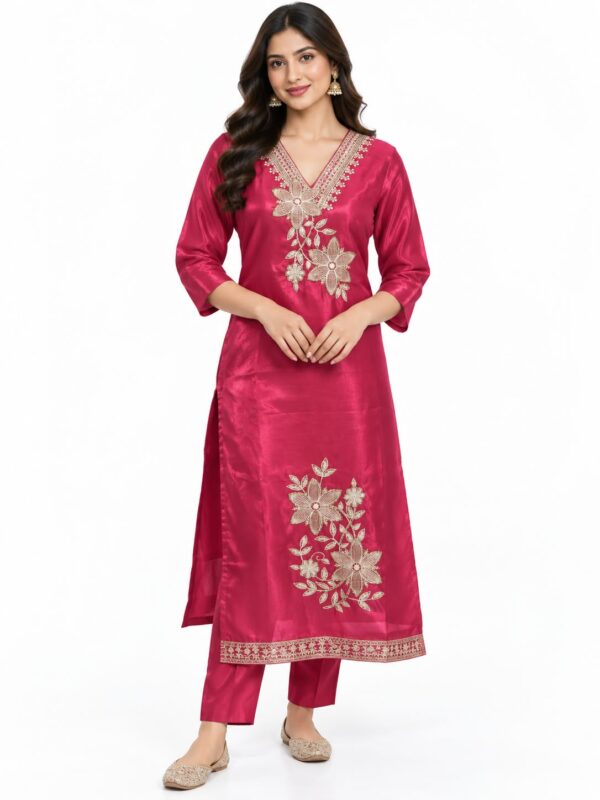 Red Indian Ethnic Salwar Suit Women Traditional Party Wedding Festive Wear - Image 1