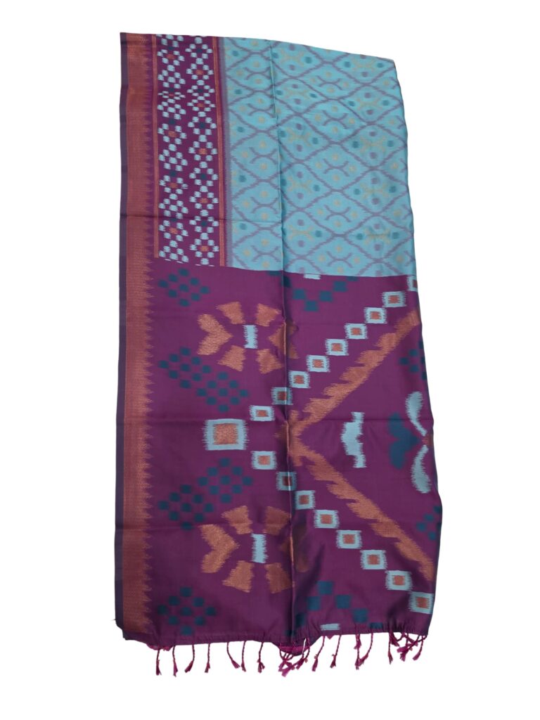 Paithani Style Saree with Zari Border & Designer Pallu Traditional Indian Wear