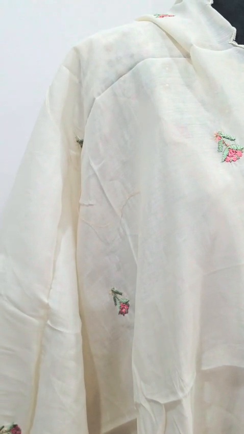 Cream Mulchanderi Indian Ethnic Traditional Women's Dress Festive Party Wear - Image 6