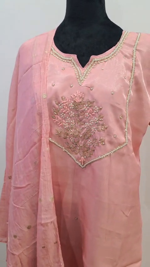 3 Piece Women Salwar Suit Indian Ethnic Kurta Pant Dupatta Party Wear - Image 5