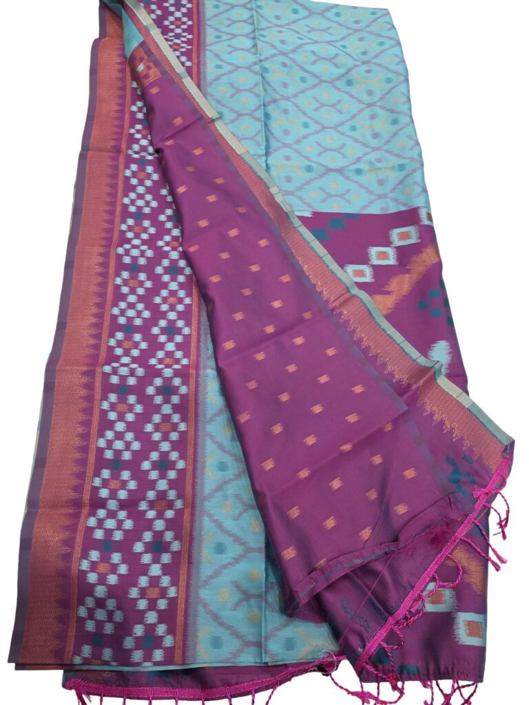 Paithani Style Saree with Zari Border & Designer Pallu Traditional Indian Wear