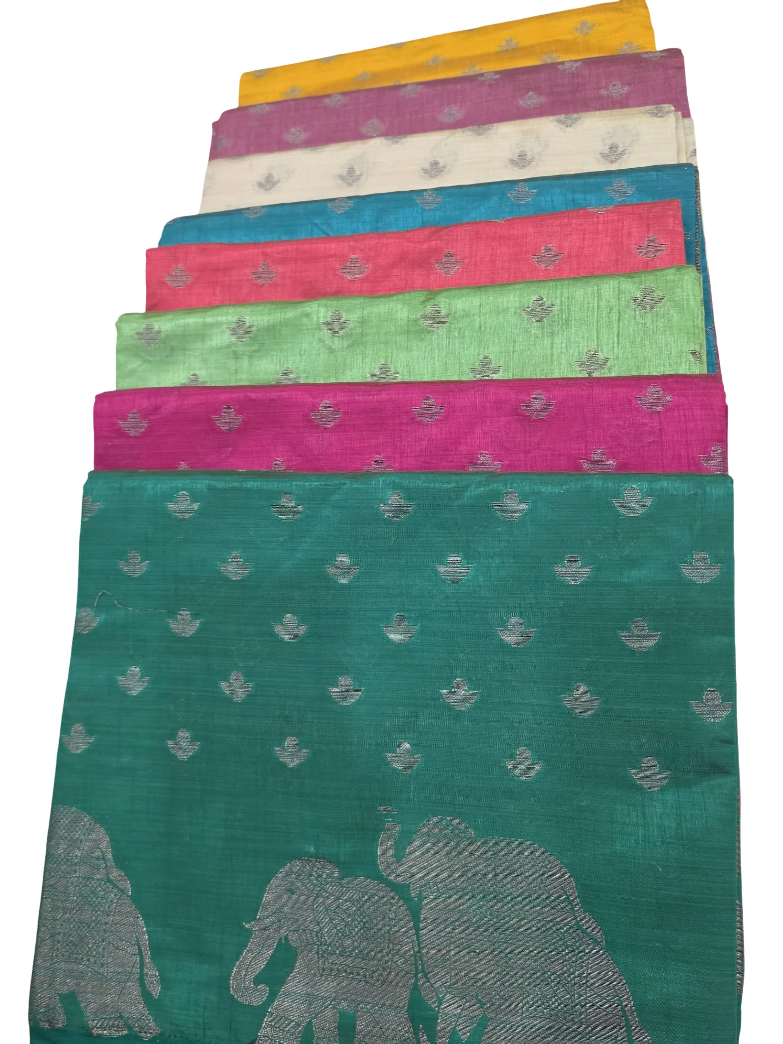 Line Tissue Silk Saree Elephant Zari Border Designer Indian Party Wear 8 Colors - Image 4