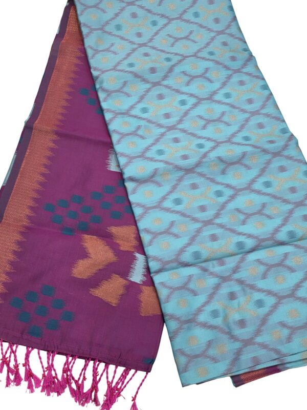 Paithani Style Saree with Zari Border & Designer Pallu Traditional Indian Wear - Image 5