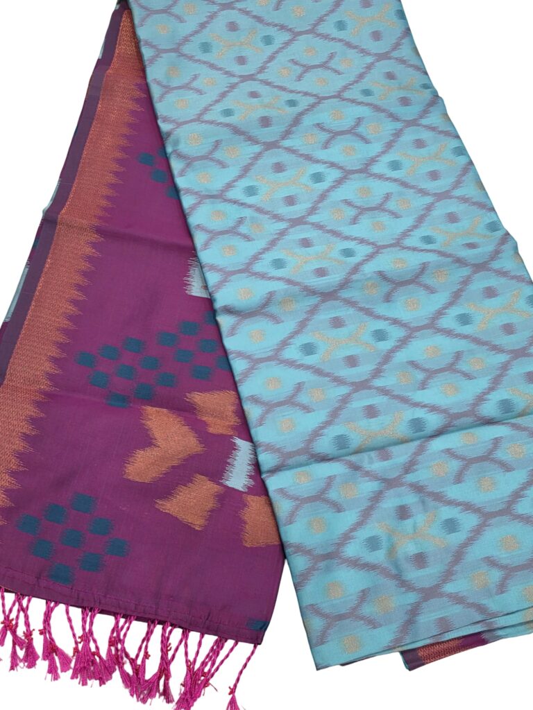 Paithani Style Saree with Zari Border & Designer Pallu Traditional Indian Wear