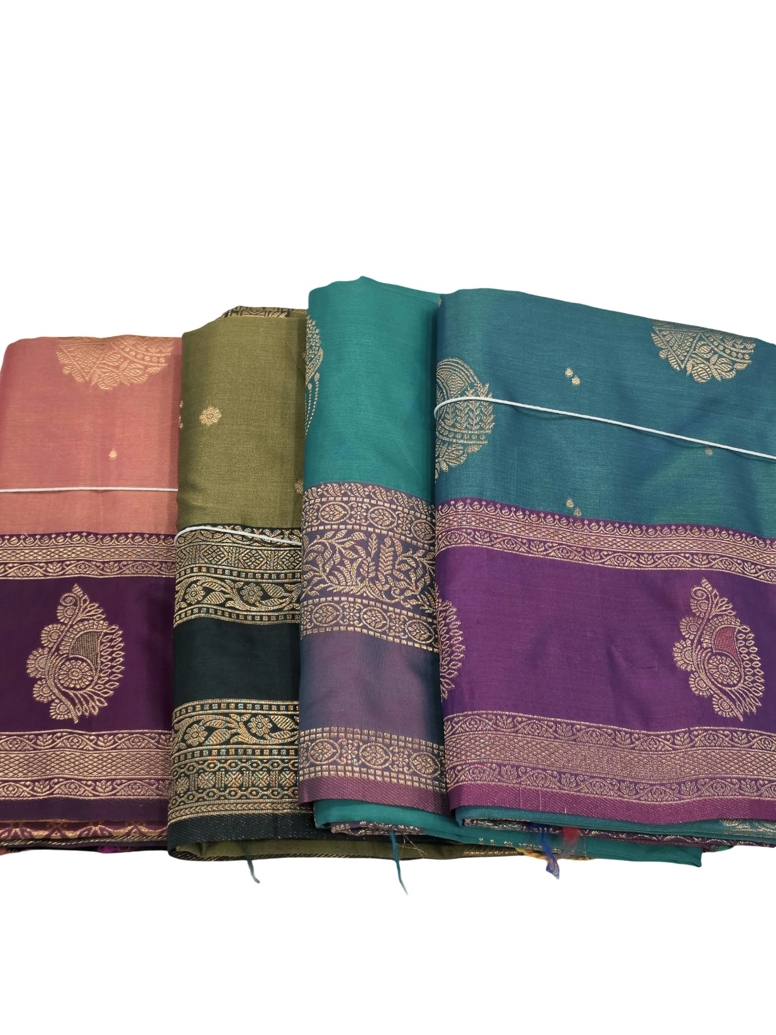Kanchipuram Style Semi Silk Saree Gap Border Zari Work Traditional Party Wear - Image 4