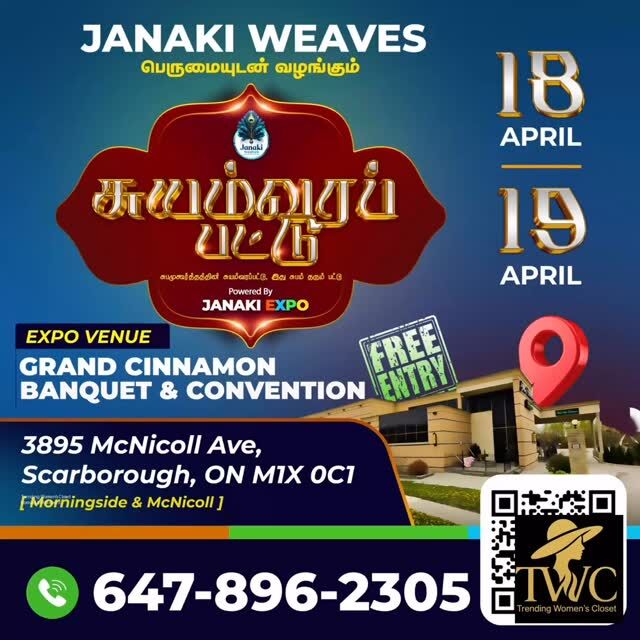 We’re excited to announce that we’ll be at the Suyamvara Pattu Event powered by Janaki Weaves this Saturday and Sunday!This time, we’re bringing an exclusive and extensive collection of our wedding-special jewelry to make your wedding shopping effortless and memorable.Don’t miss this spectacular event—come visit us and stand a chance to win a diamond ring! #janakiweaves #saree #gtaevents #scarborough #toronto