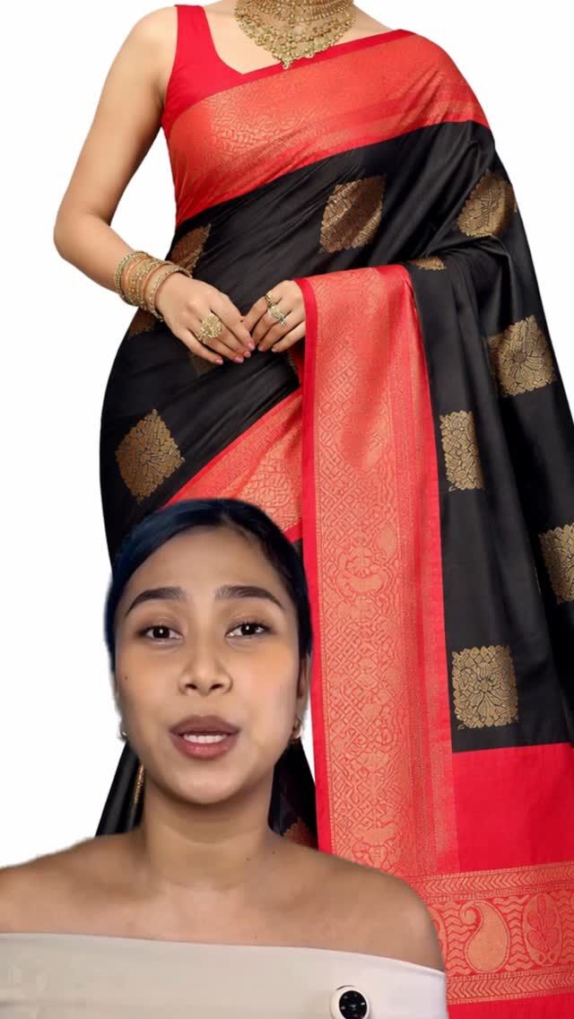 ✨ Transform into a vision of grace with our Black Silk Saree! 🌹 Perfect for any celebration. Tap for timeless elegance! @www.trendingwomenscloset.com #SareeLove #FestiveFashion #BlackSilkSaree #KanchipuramElegance #FestiveFashion #GoldZariCraftsmanship