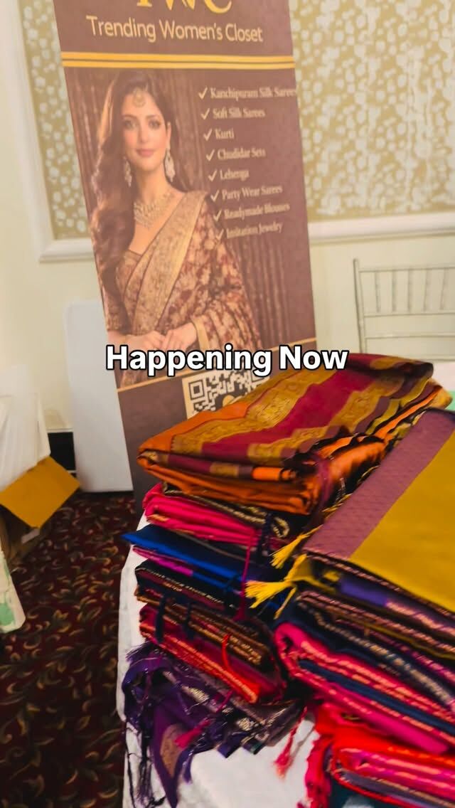 We’re here today at our pop-up—drop by and explore our collection #Mississauga #gtaexhibitions #canadaloteluguammai #gtasarees #canada