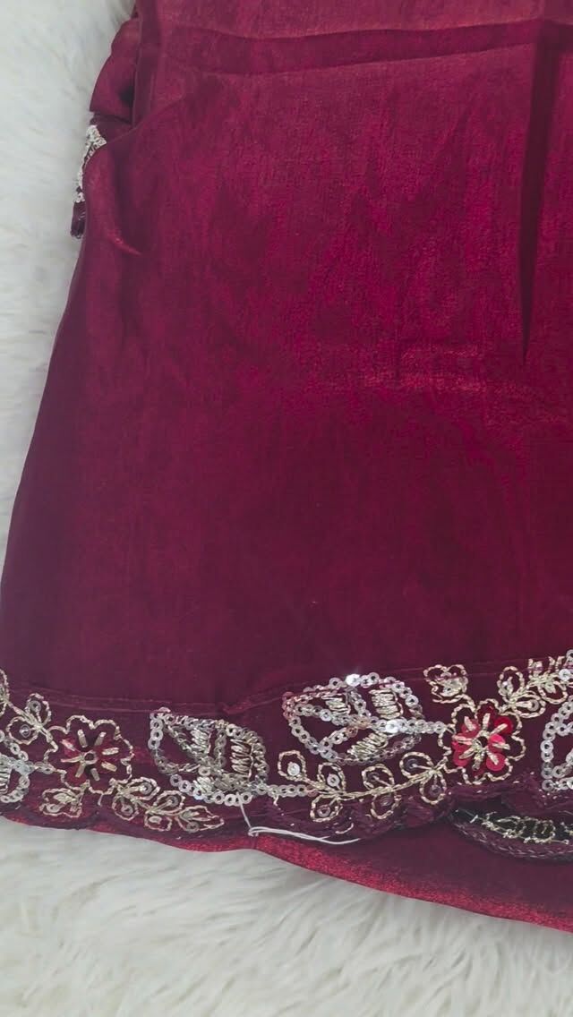 Party style saree with stitched blouse and overcoat available in 4 different colors